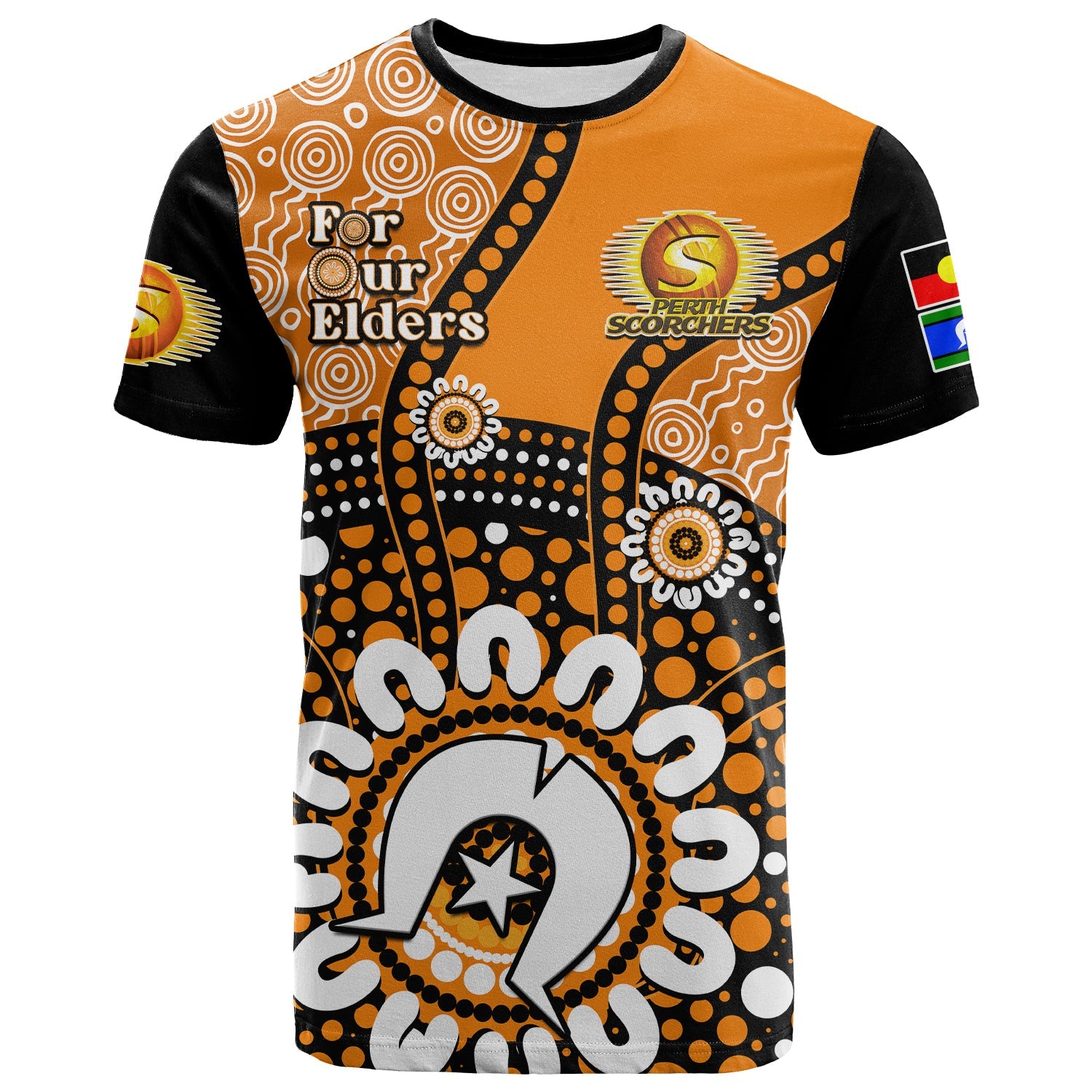 Perth Scorchers NAIDOC 2023 T Shirt Indigenous For Our Elders - Vibe Hoodie Shop
