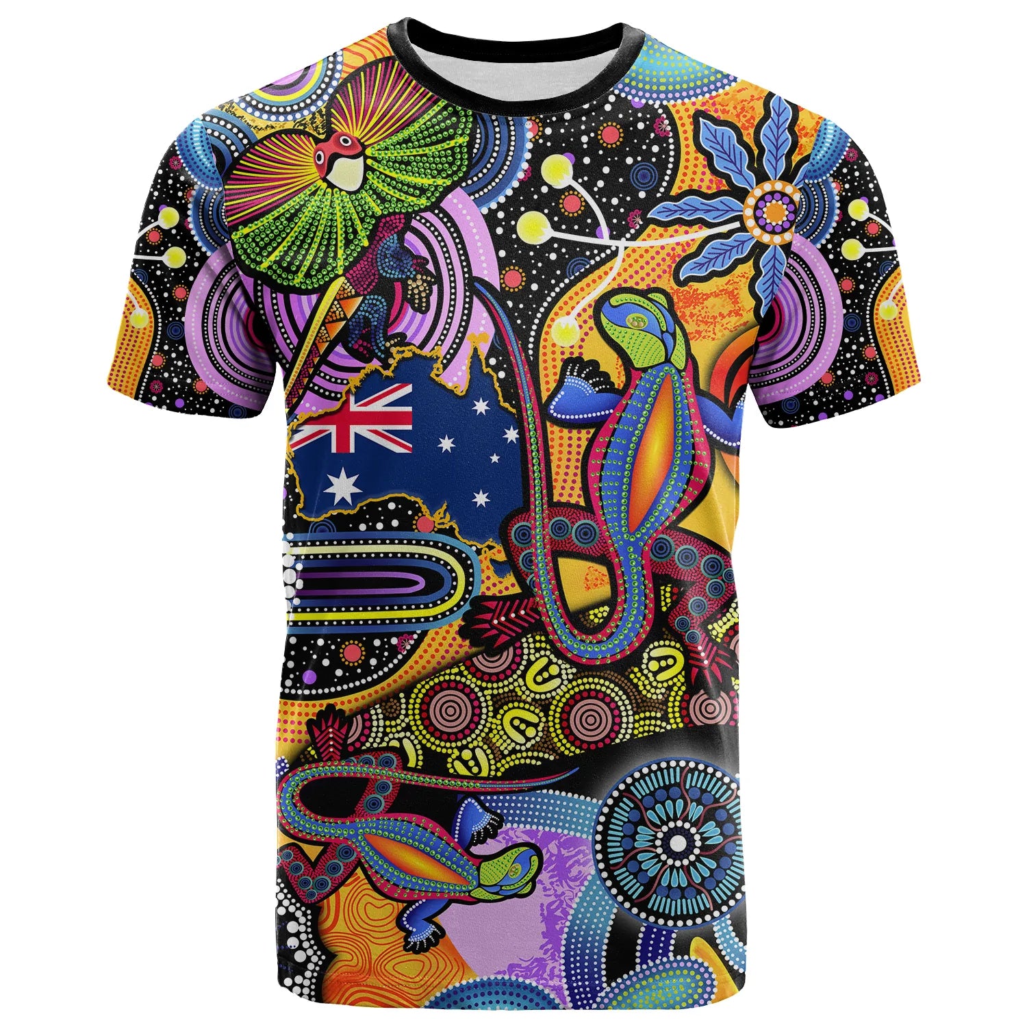 (Custom Personalised) Australia T Shirt Indigenous Animal Artsy - Vibe Hoodie Shop