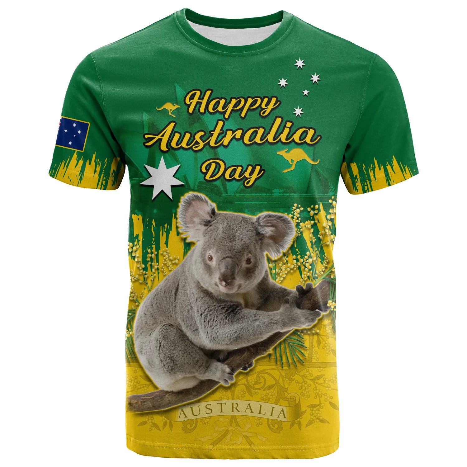 Australia Day T Shirt Koala Sydney Opera House National Color - Vibe Hoodie Shop