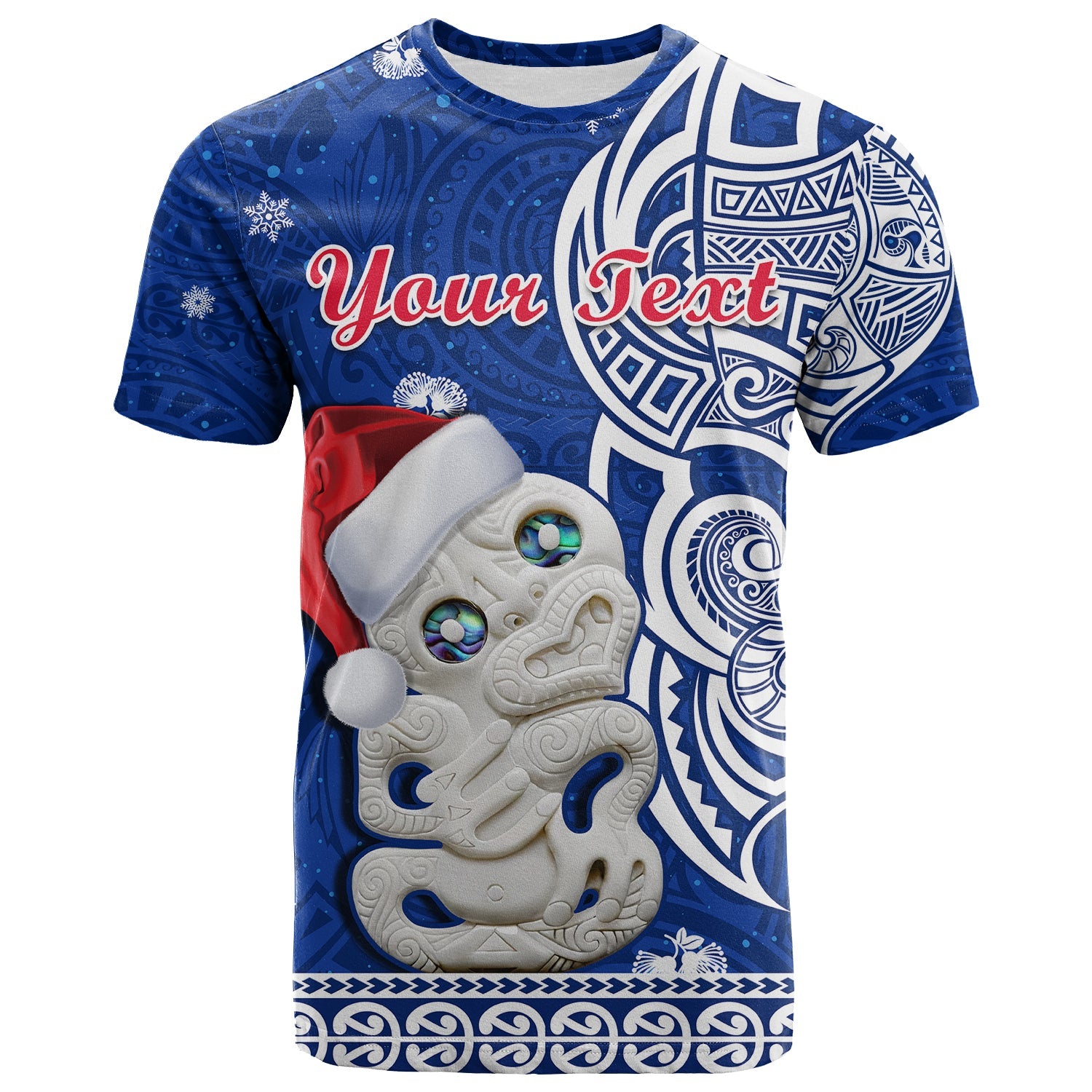 (Custom Personalised) New Zealand Christmas T Shirt Hei Tiki Blue Pohutukawa Meri Kirihimete - Vibe Hoodie Shop