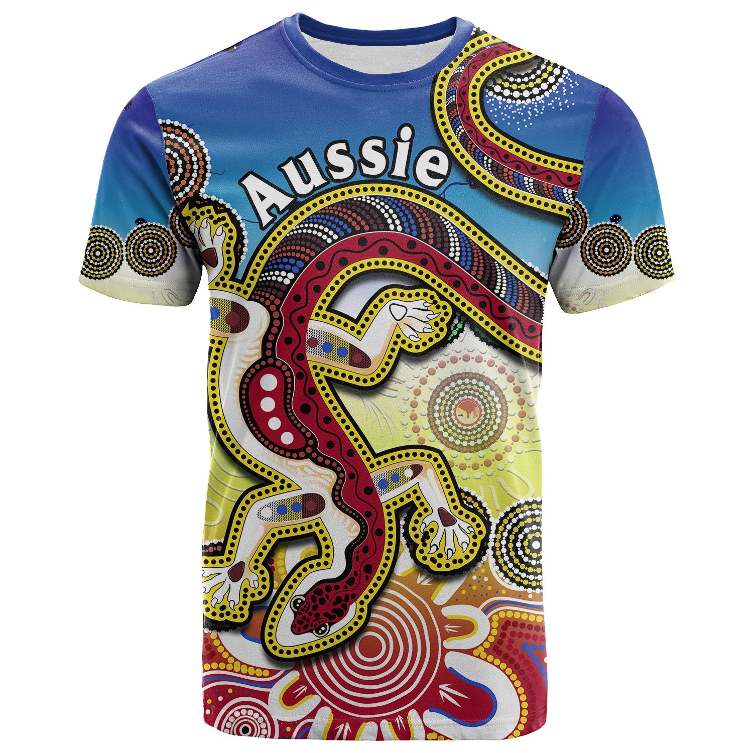 (Custom Personalised) Australia T Shirt Indigenous Red Lizard Love Aussie Artsy - Vibe Hoodie Shop