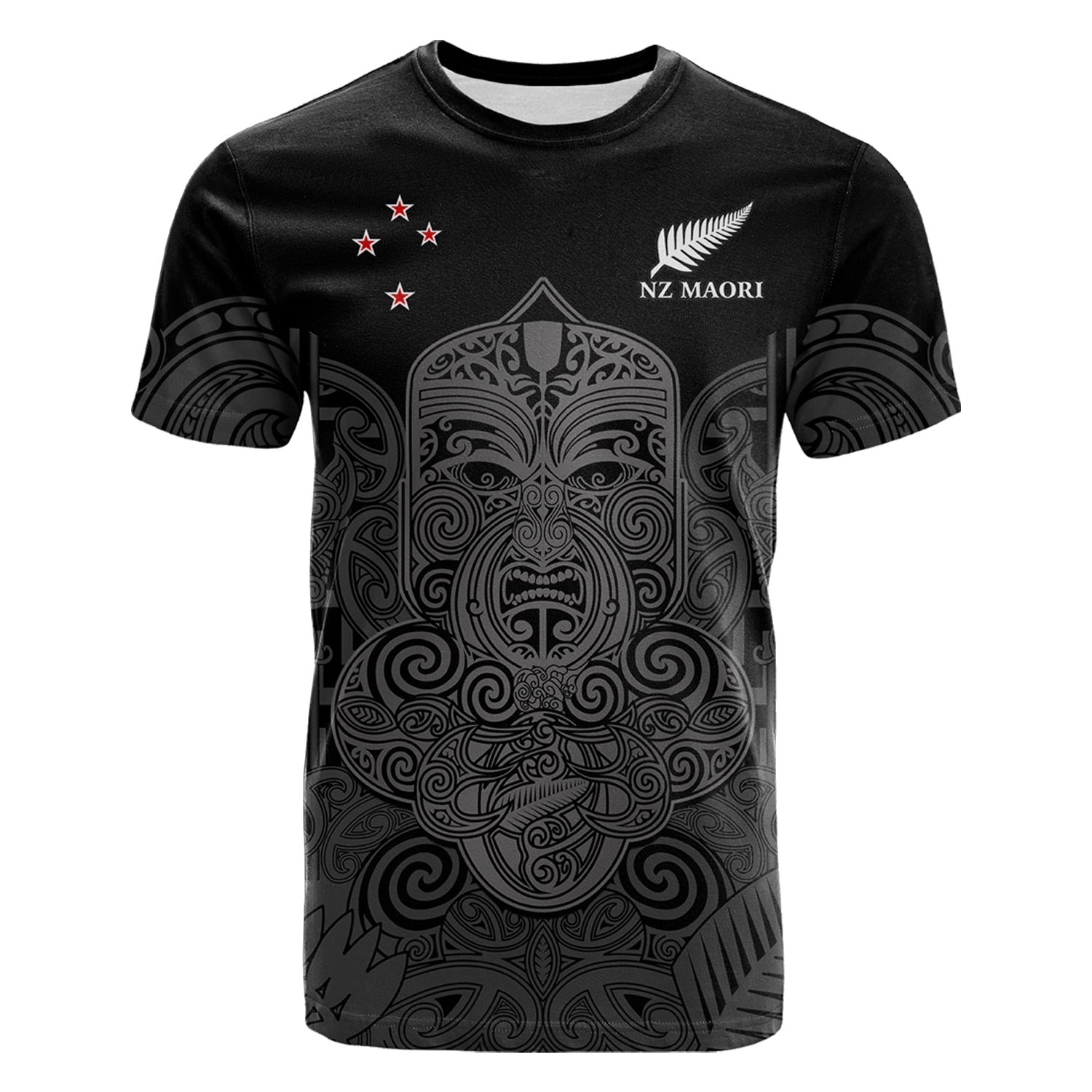 New Zealand Tiki Rugby T Shirt NZ Maori Koru Pattern Ver.01 - Vibe Hoodie Shop