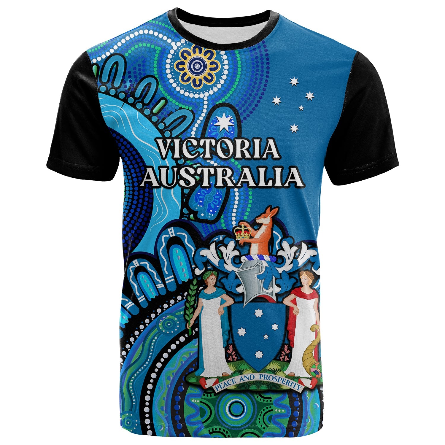 (Custom Personalised) Victoria State T Shirt Australian Indigenous Art - Vibe Hoodie Shop