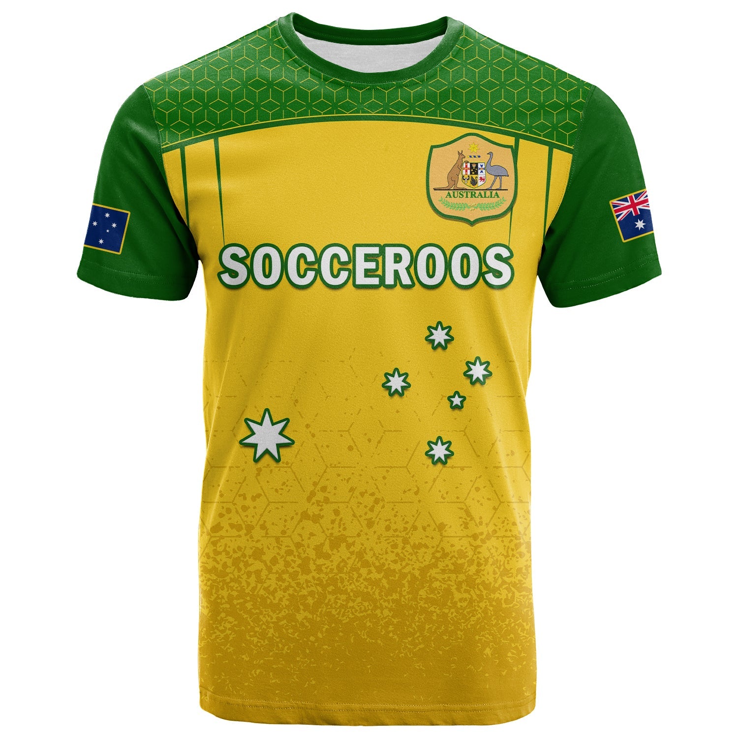 (Custom Text And Number) Australia Soccer T Shirt Socceroos Dots Kangaroo Simple Style - Vibe Hoodie Shop