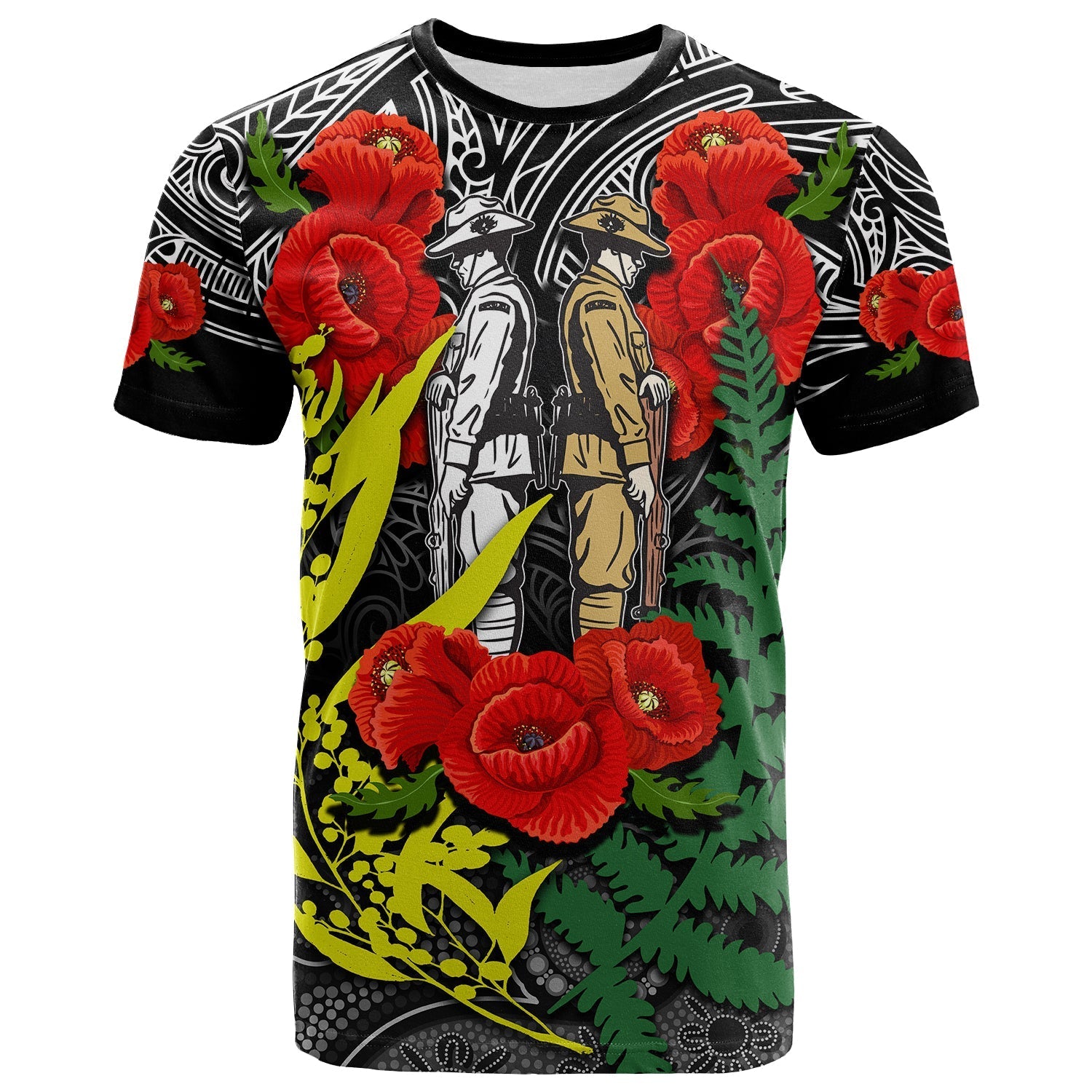 ANZAC Day T shirt Maori Patterns White Color - Vibe Hoodie Shop