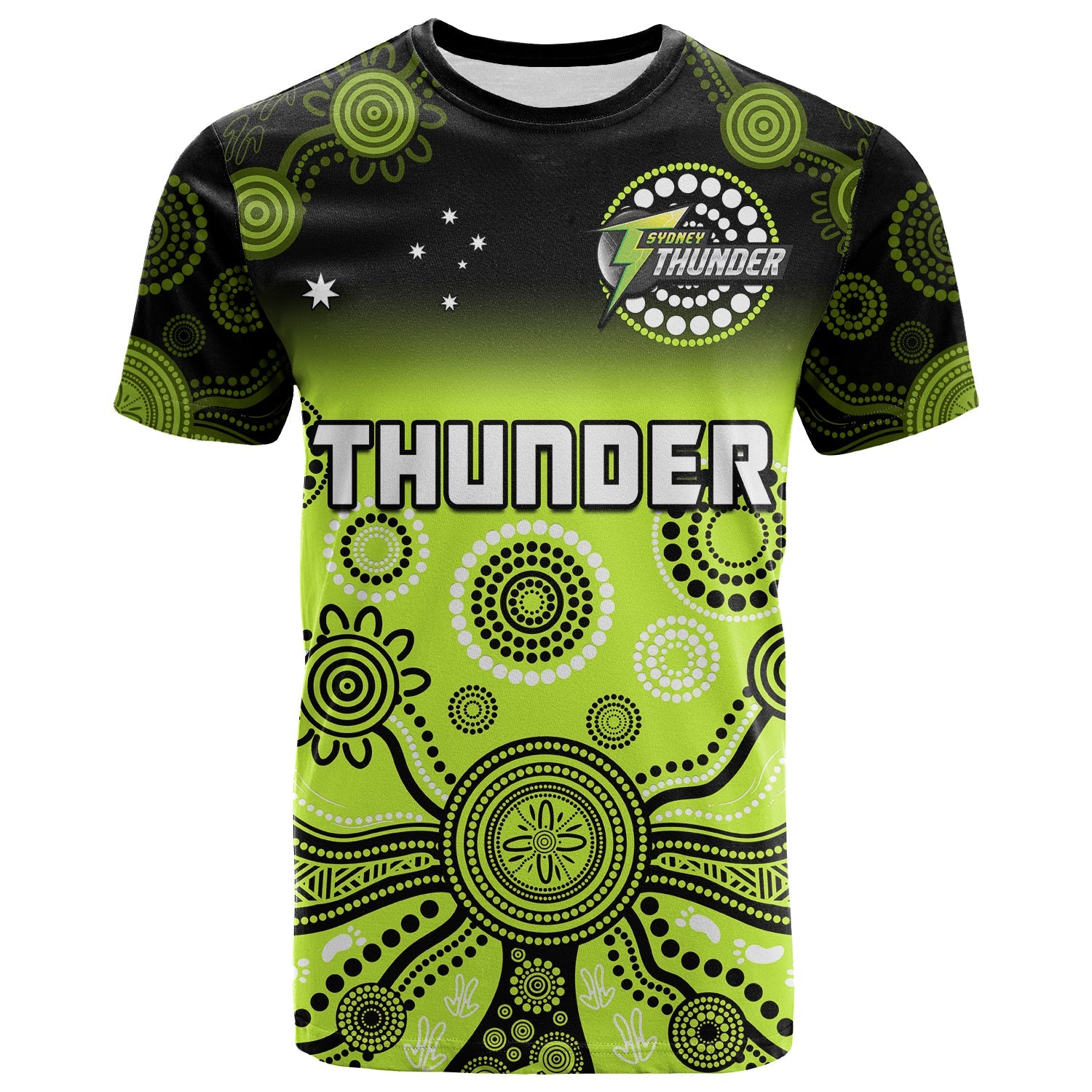 (Custom Text And Number) Thunder T Shirt Sydney Gradient Aboriginal Art - Vibe Hoodie Shop