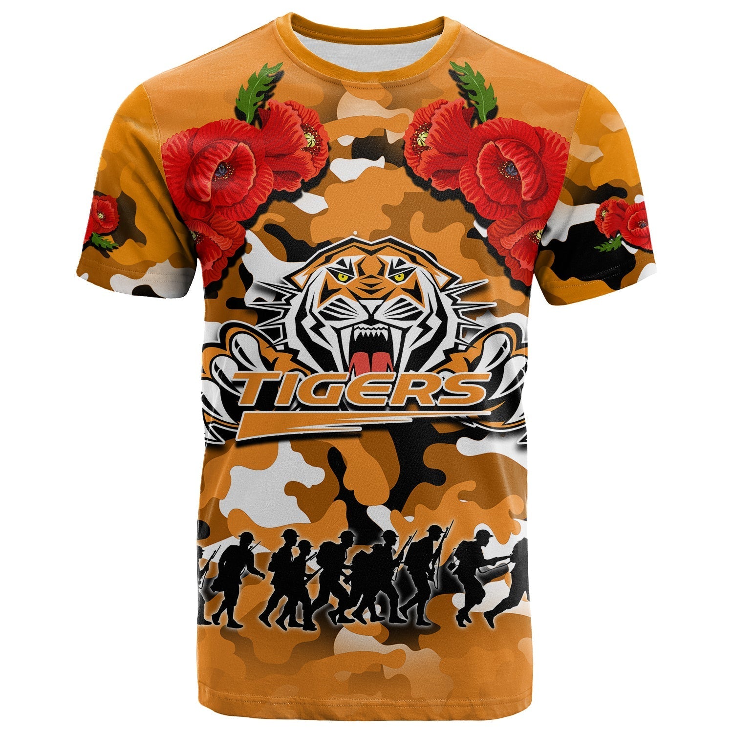ANZAC Day T shirt Tigers Army Style - Vibe Hoodie Shop