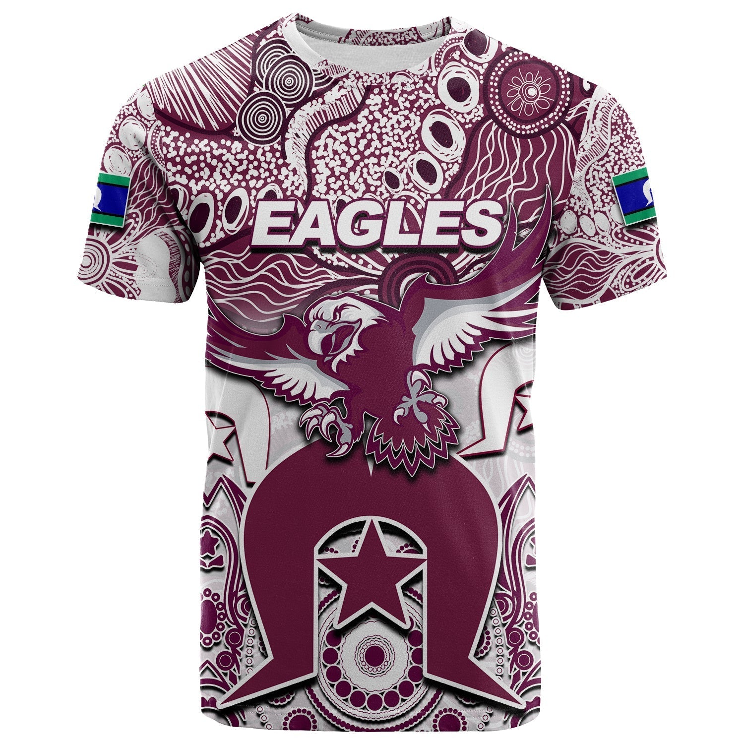 (Custom Personalised) Sea Eagles Torres Strait Islanders Mix Aboriginal T shirt - Vibe Hoodie Shop