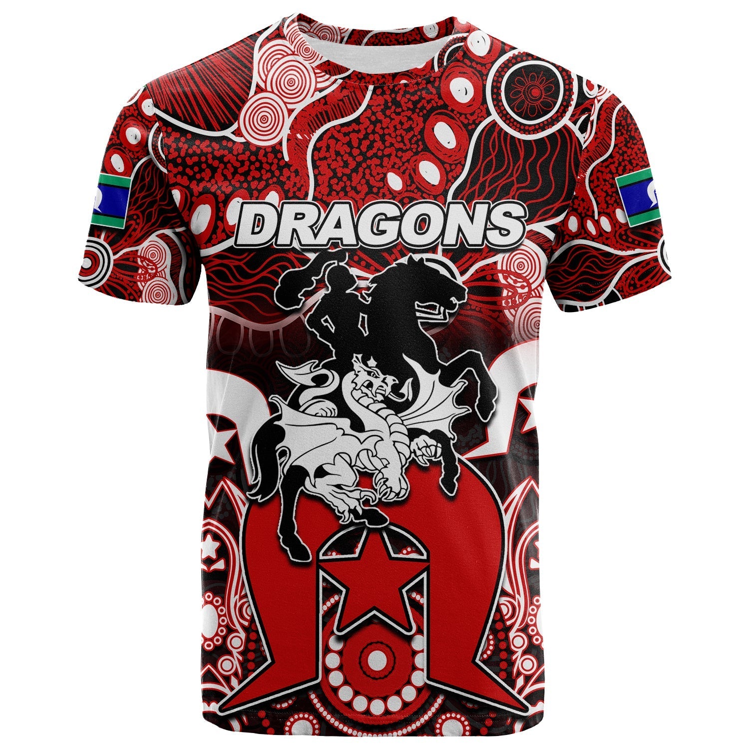 (Custom Personalised) Dragons Torres Strait Islanders Mix Aboriginal T shirt - Vibe Hoodie Shop