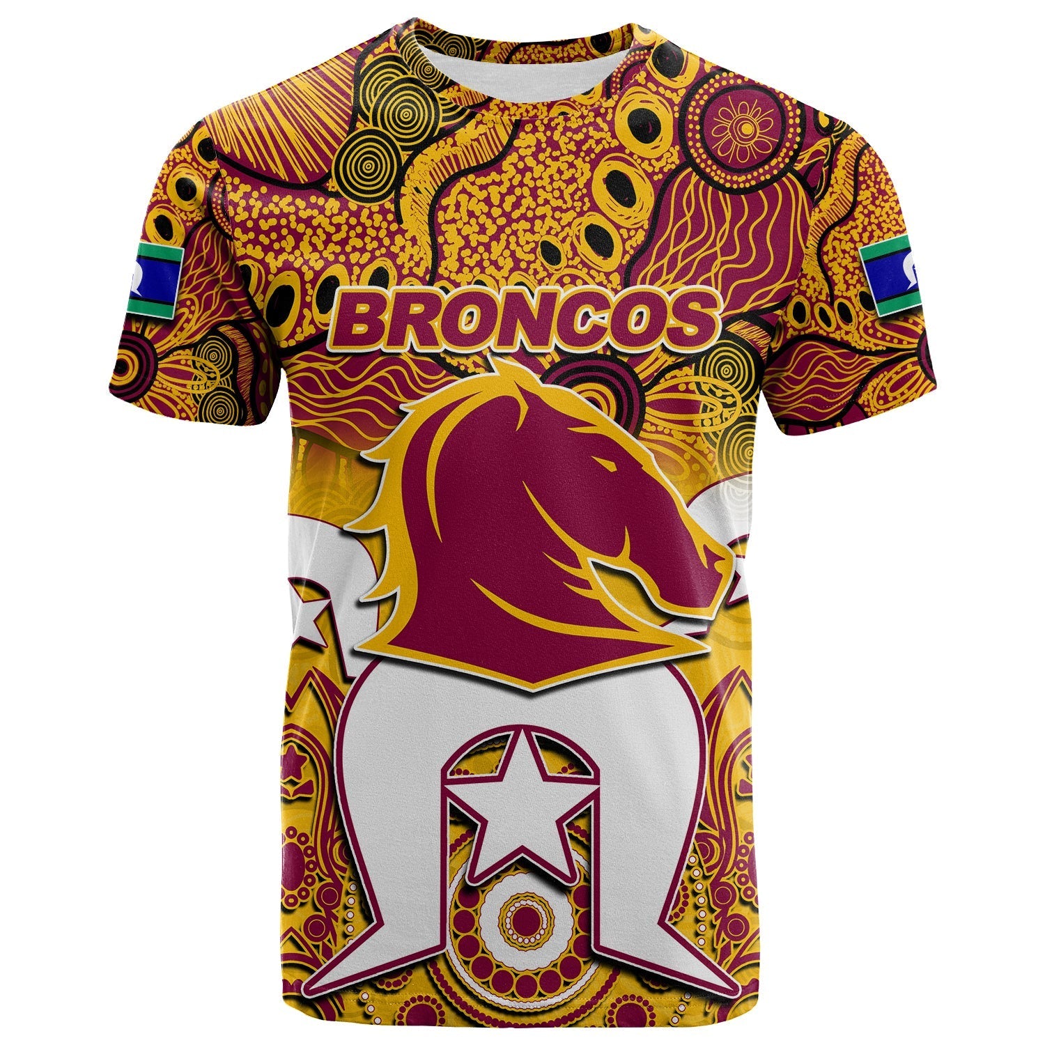 (Custom Personalised) Broncos Torres Strait Islanders Mix Aboriginal T shirt - Vibe Hoodie Shop