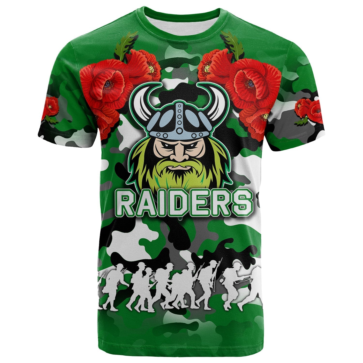 ANZAC Day T shirt Raiders Army Style - Vibe Hoodie Shop