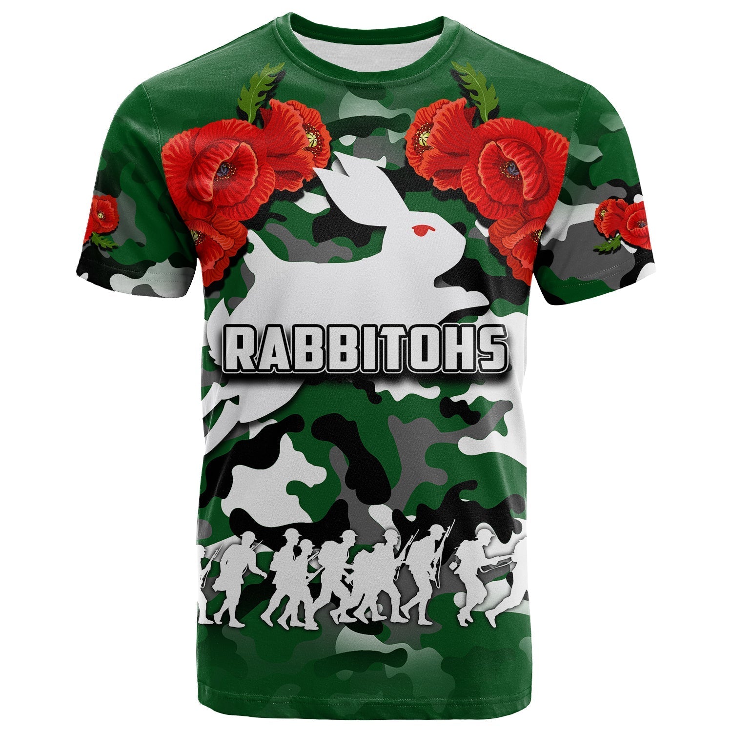 ANZAC Day T shirt Rabbitohs Army Style - Vibe Hoodie Shop