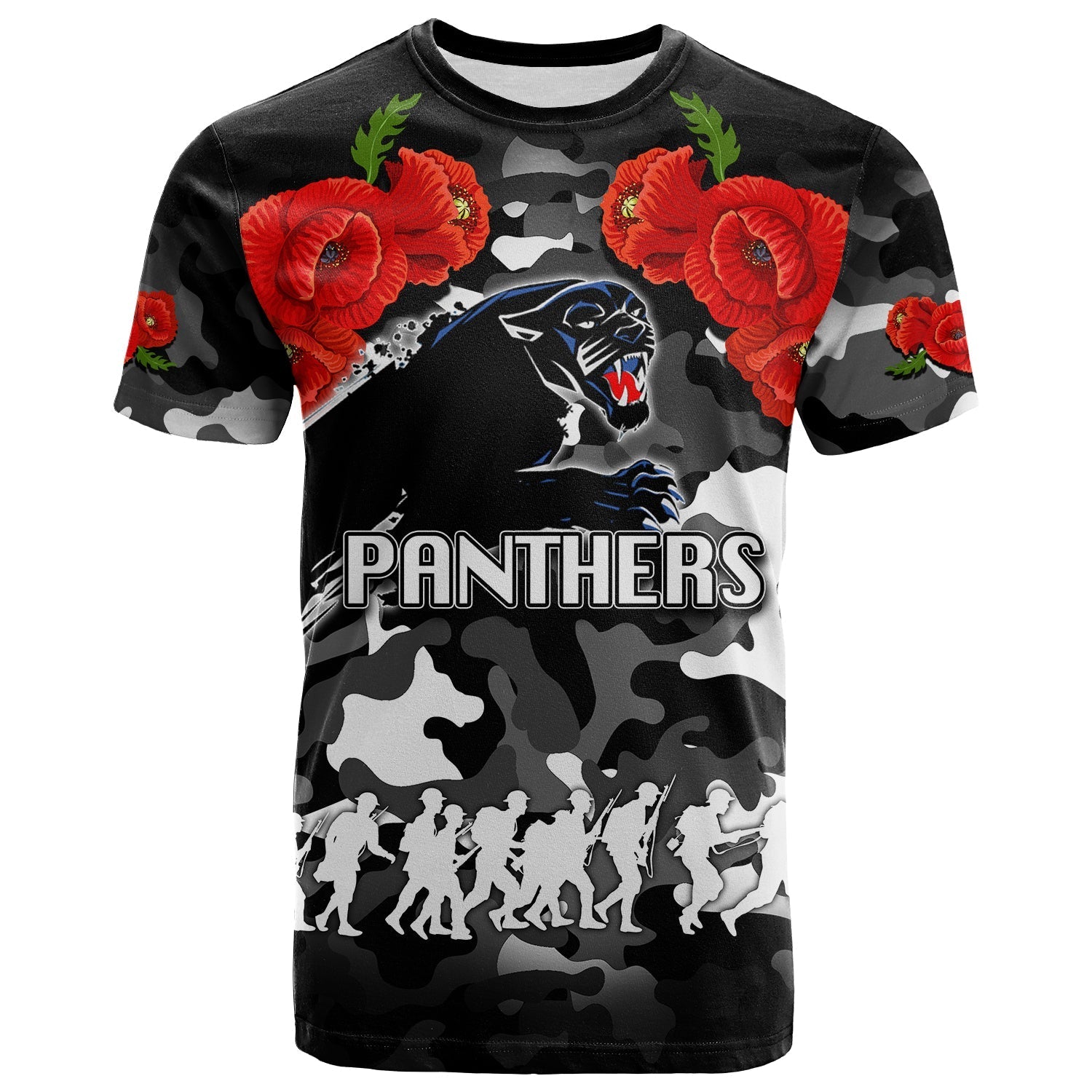 ANZAC Day T shirt Panthers Army Style - Vibe Hoodie Shop