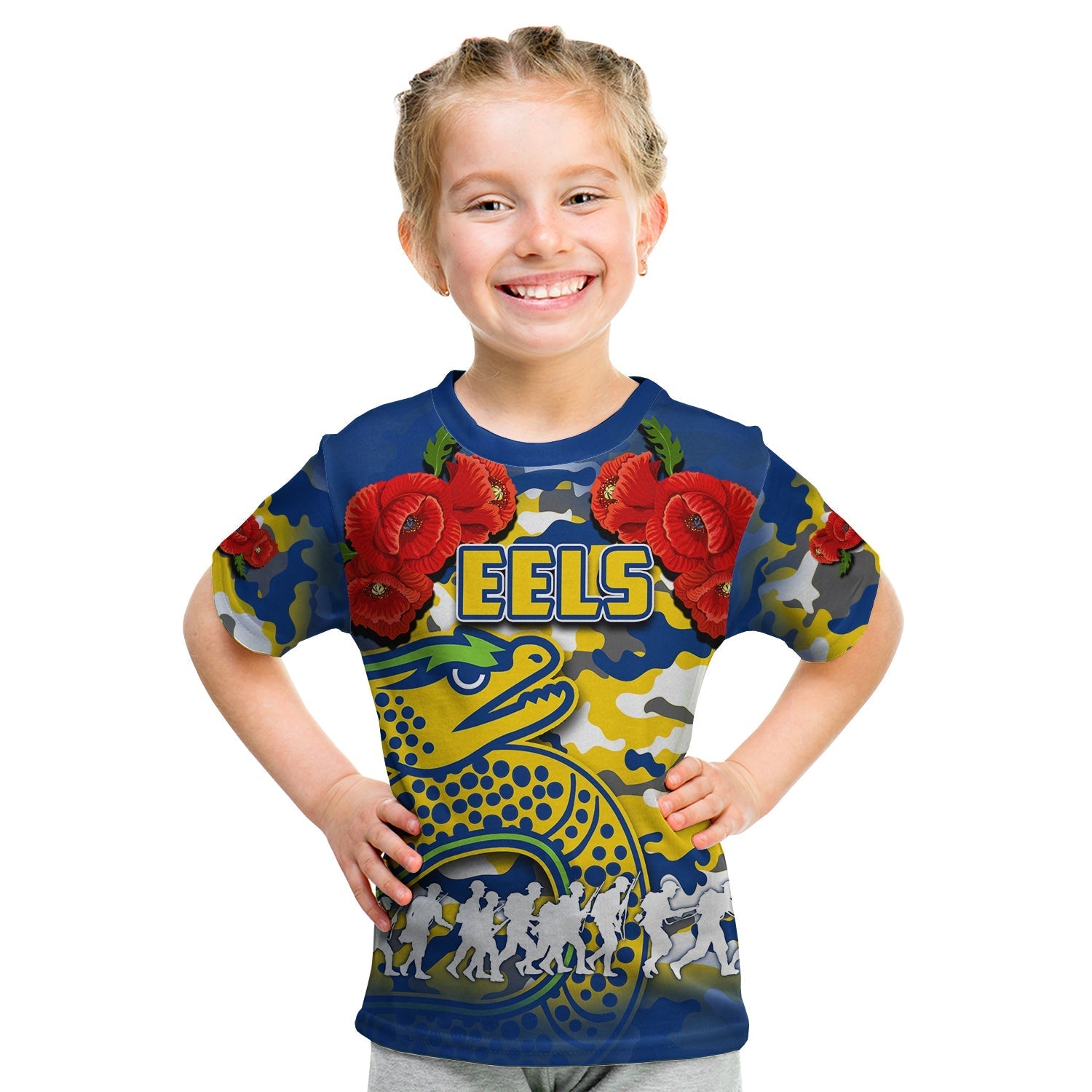 ANZAC Day T shirt Eels Army Style No.2 - Vibe Hoodie Shop