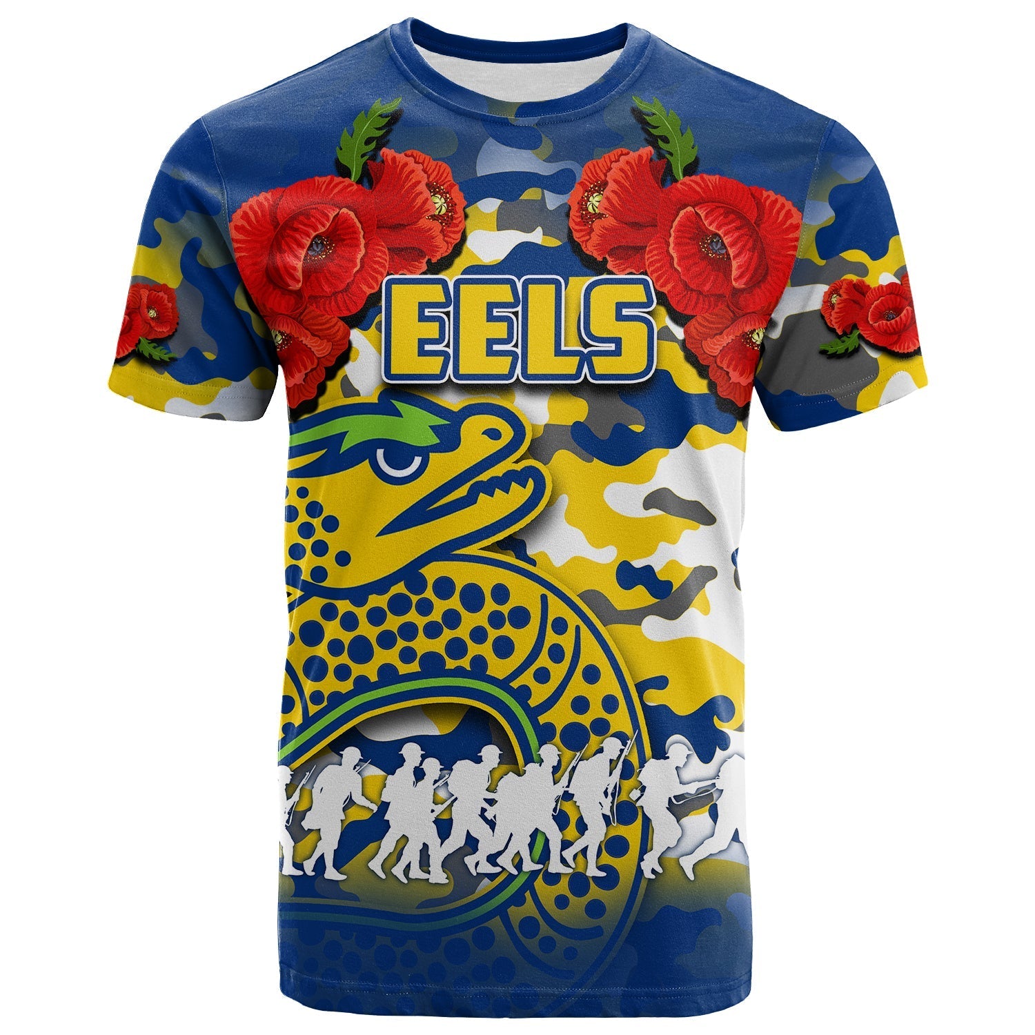ANZAC Day T shirt Eels Army Style No.2 - Vibe Hoodie Shop