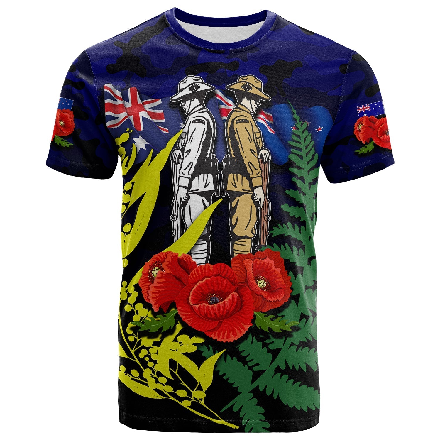 ANZAC Day T shirt Army Patterns - Vibe Hoodie Shop