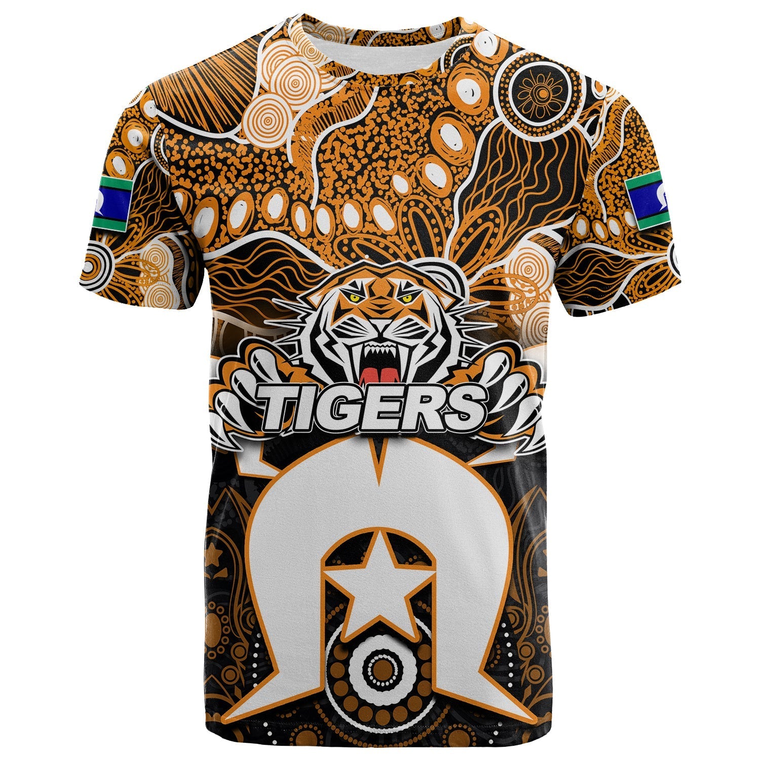 (Custom Personalised) Tigers Torres Strait Islanders Mix Aboriginal T shirt - Vibe Hoodie Shop