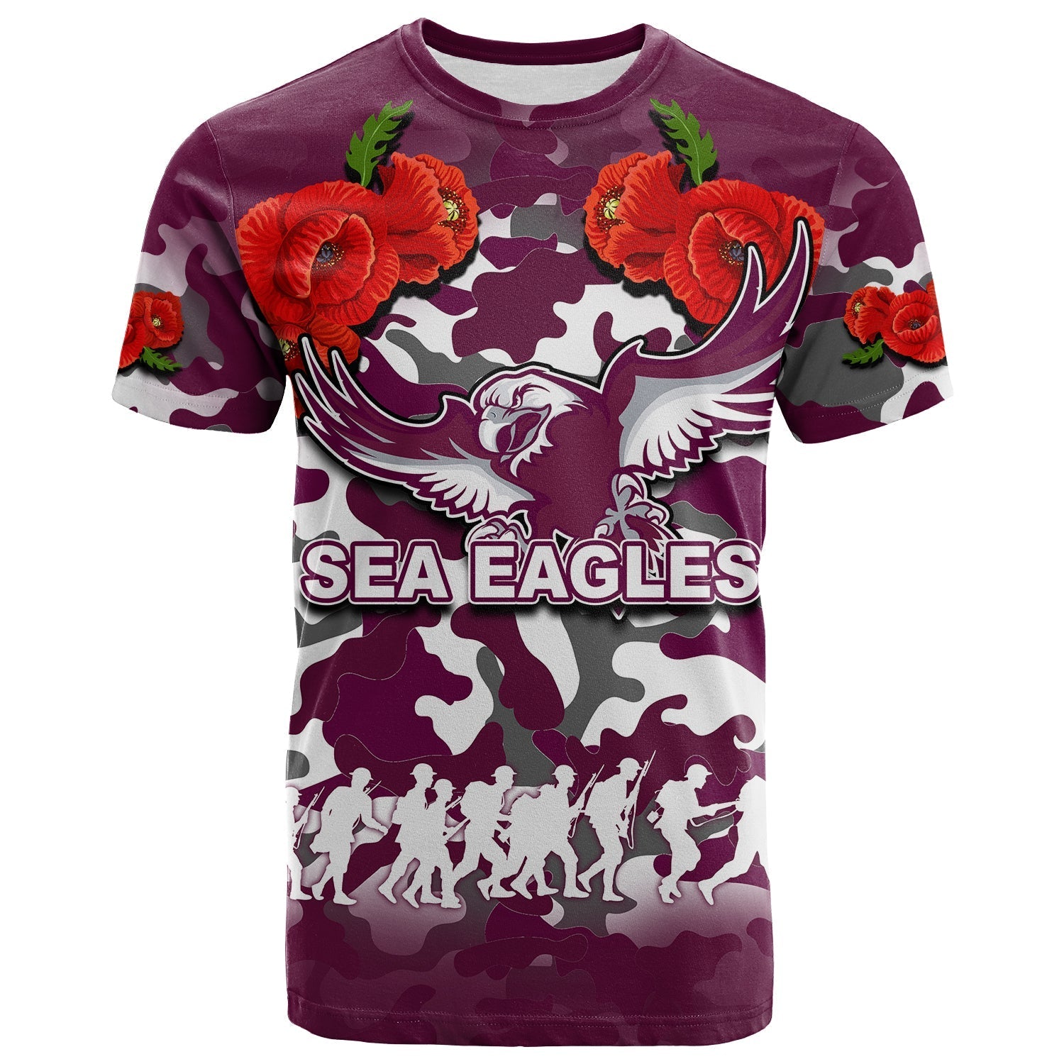 ANZAC Day T shirt Sea Eagles Army Style - Vibe Hoodie Shop