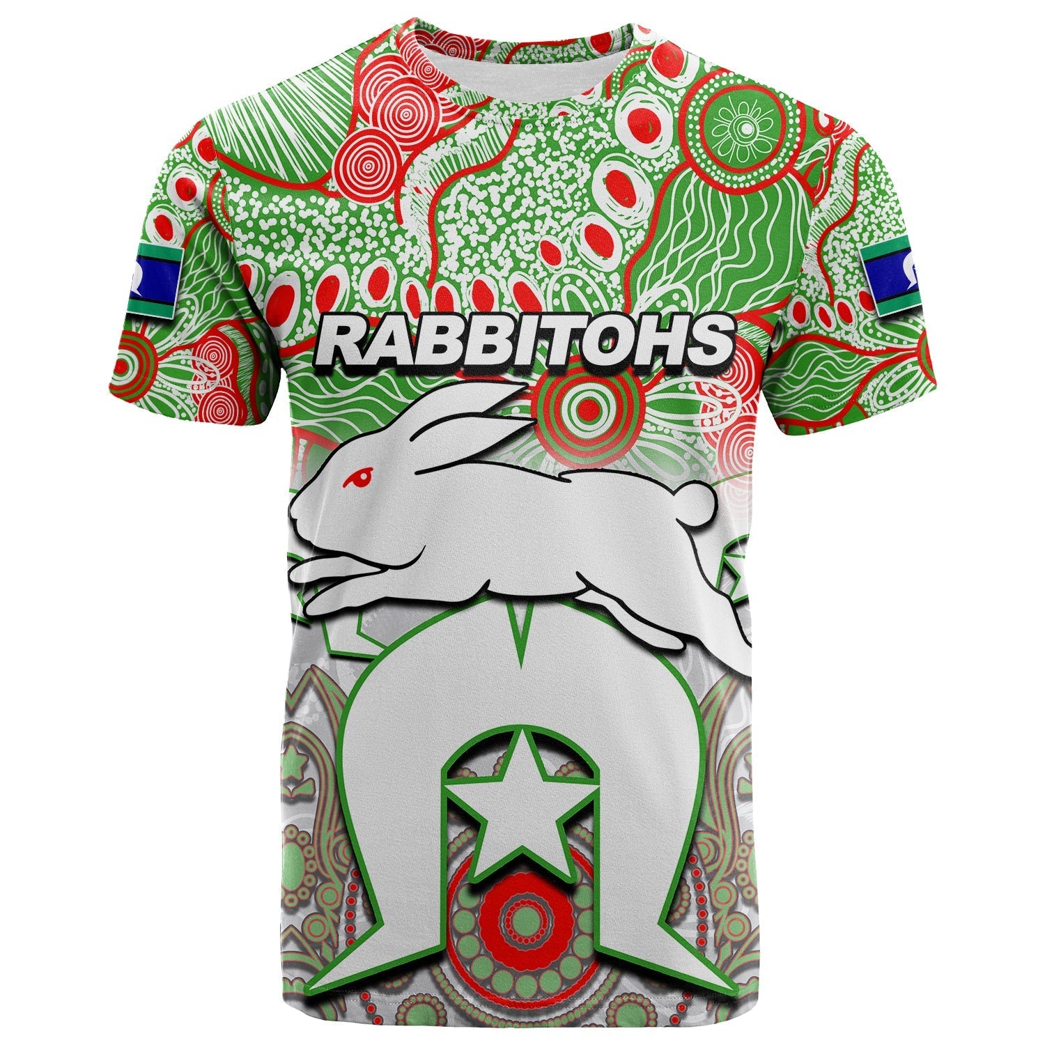 (Custom Personalised) Rabbitohs Torres Strait Islanders Mix Aboriginal T shirt - Vibe Hoodie Shop