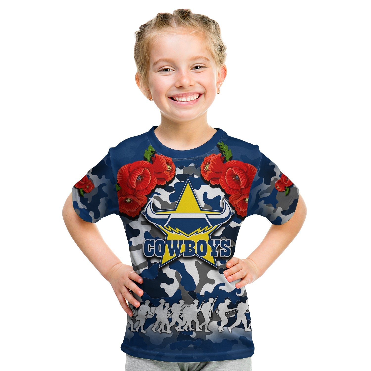 ANZAC Day T shirt Cowboys Army Style No.1 - Vibe Hoodie Shop