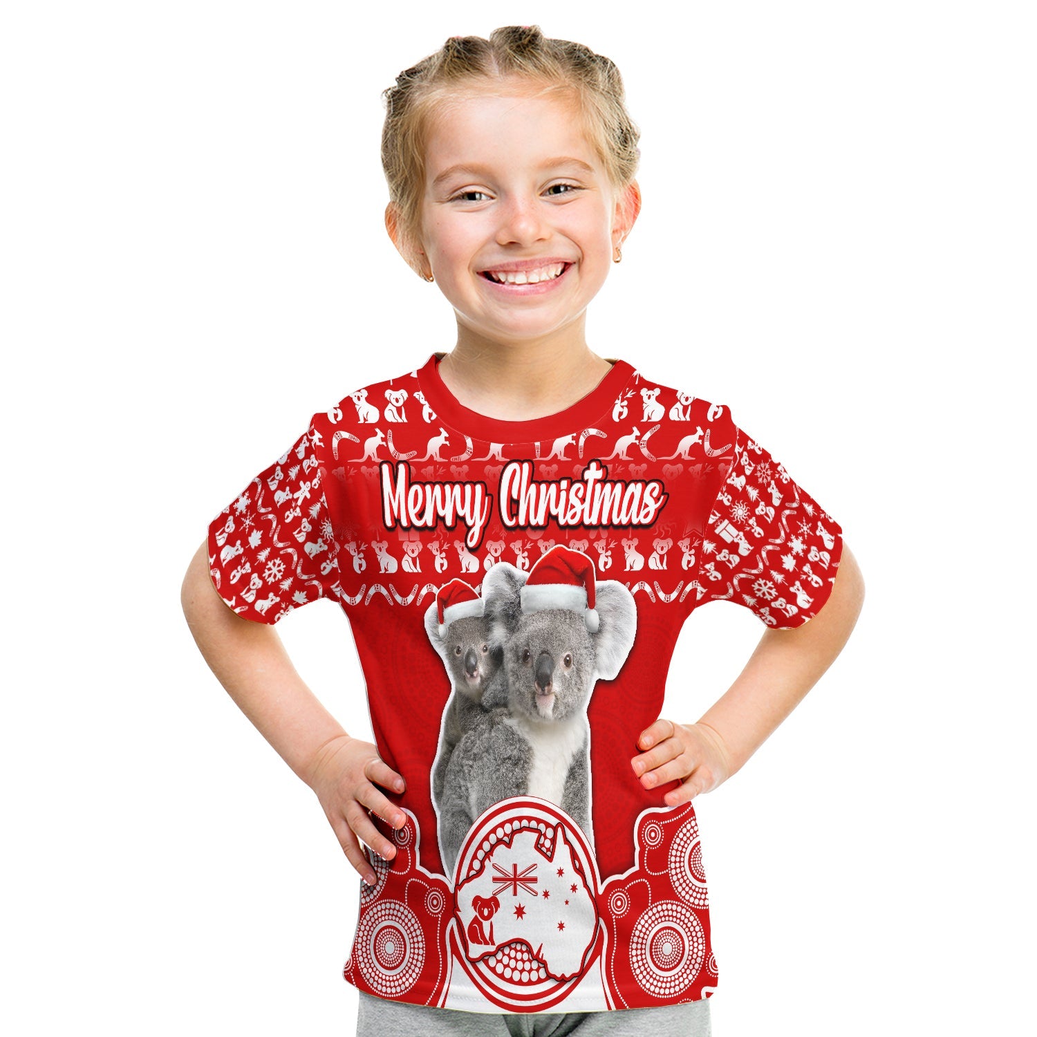 (Custom Personalised) Australian Koala Christmas Vibe With Aboriginal Dot Painting Style No1 T Shirt  LT9 - Vibe Hoodie Shop