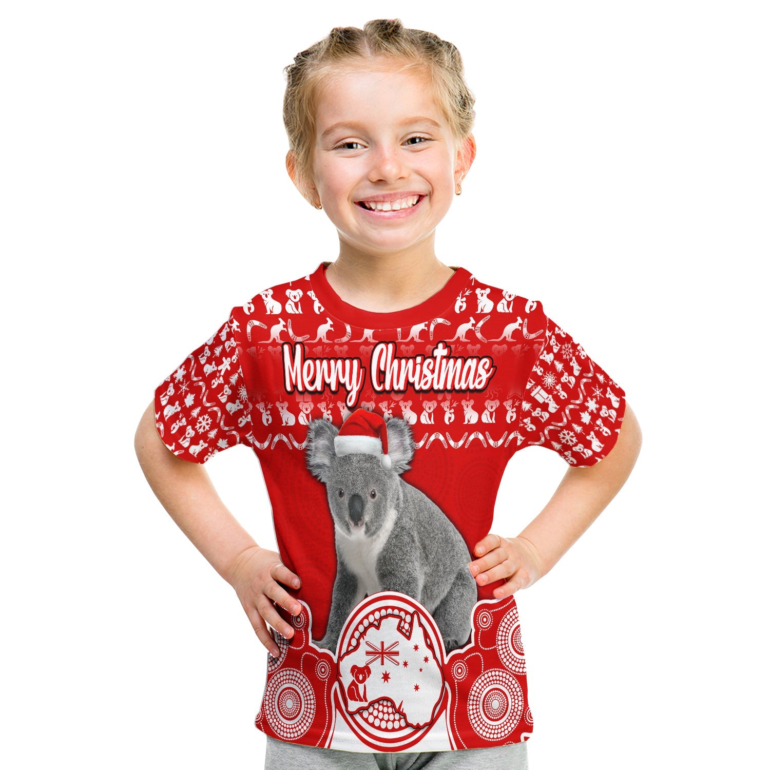 Australian Koala Christmas Vibe With Aboriginal Dot Painting Style No2 T Shirt  LT9 - Vibe Hoodie Shop