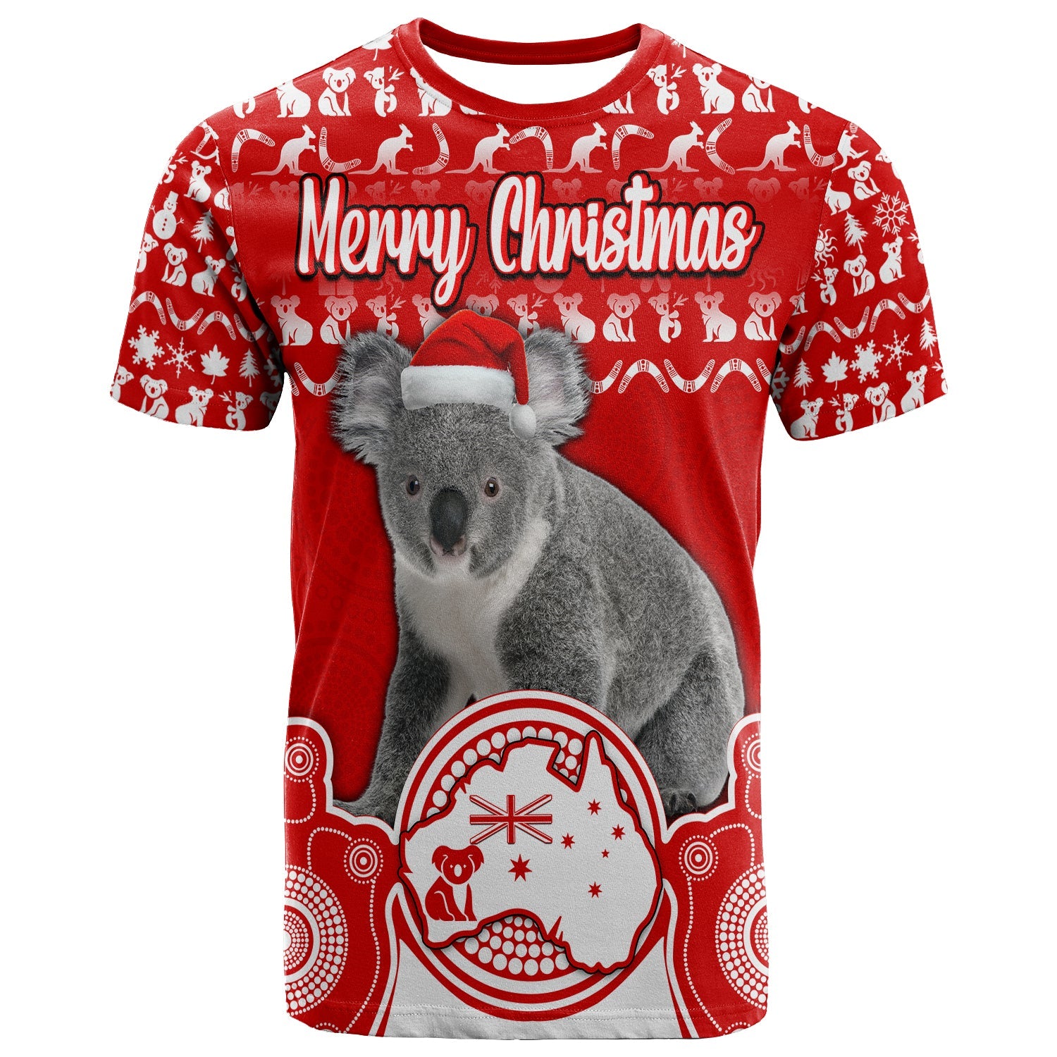 (Custom Personalised) Australian Koala Christmas Vibe With Aboriginal Dot Painting Style No2 T Shirt  LT9 - Vibe Hoodie Shop