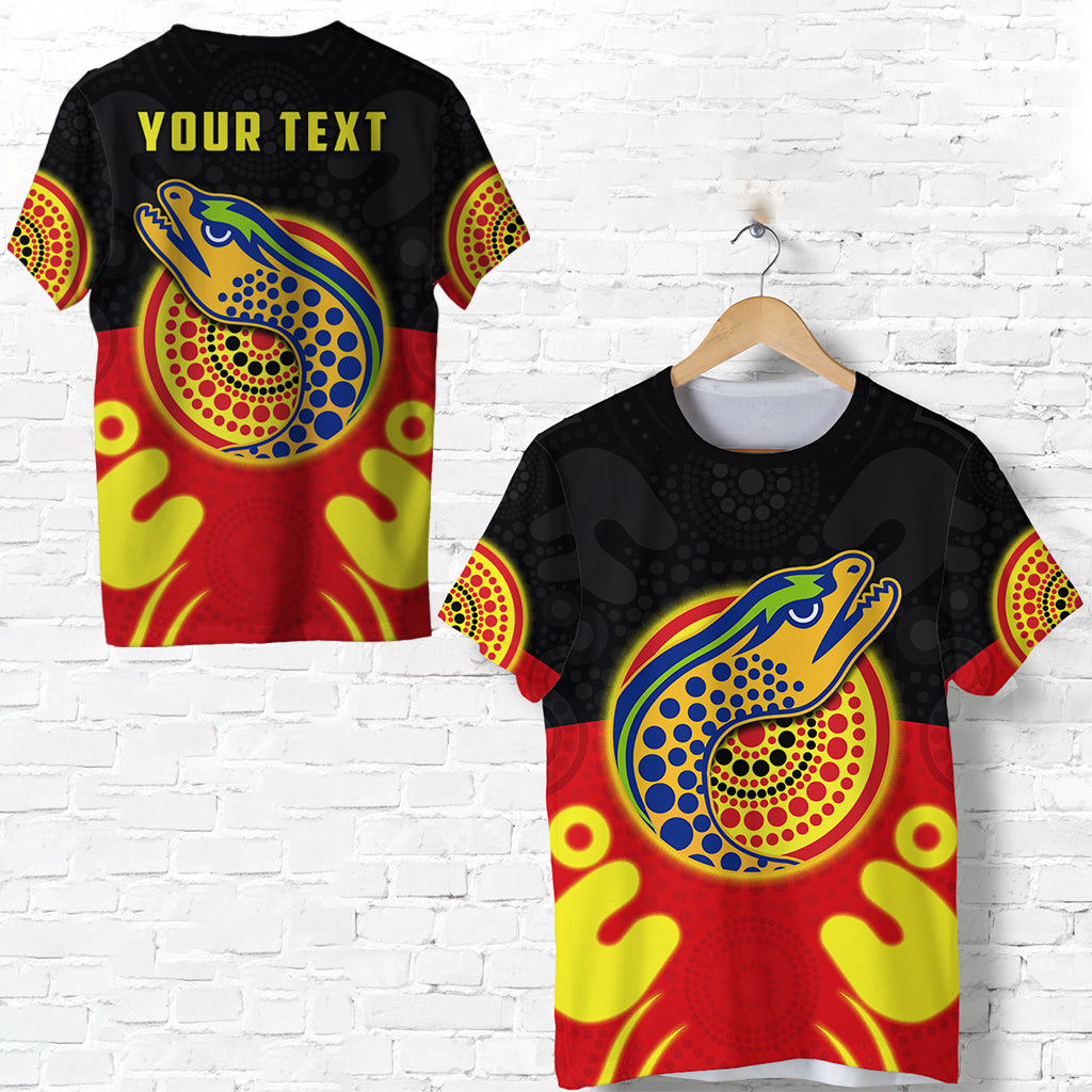 (Custom Personalised) Eels Indigenous T shirt Style Aboriginal Flag - Vibe Hoodie Shop
