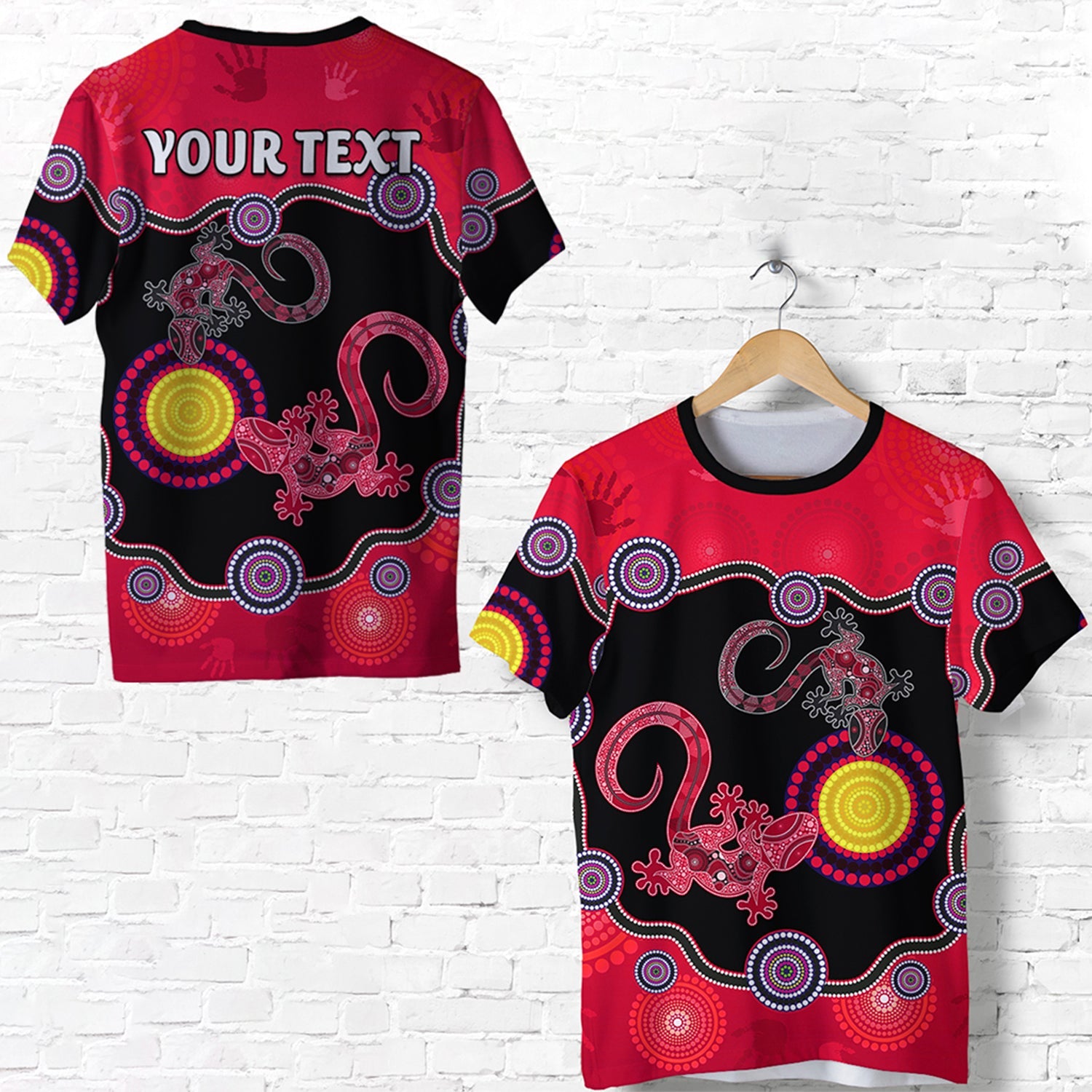 (Custom Personalised) Aboriginal Lizard T shirt Attracted Australia Version Red - Vibe Hoodie Shop