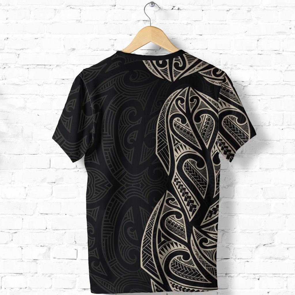 New Zealand Maori T shirt, Ta Moko Tattoo Shirt - Tan - Vibe Hoodie Shop