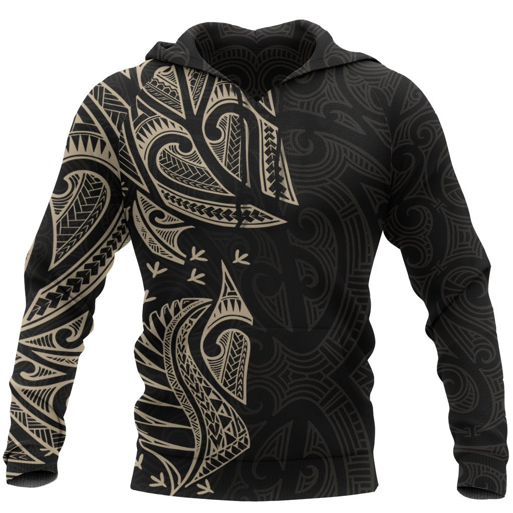 New Zealand Maori Hoodie, Ta Moko Tattoo Pullover Hoodie - Tan - Vibe Hoodie Shop