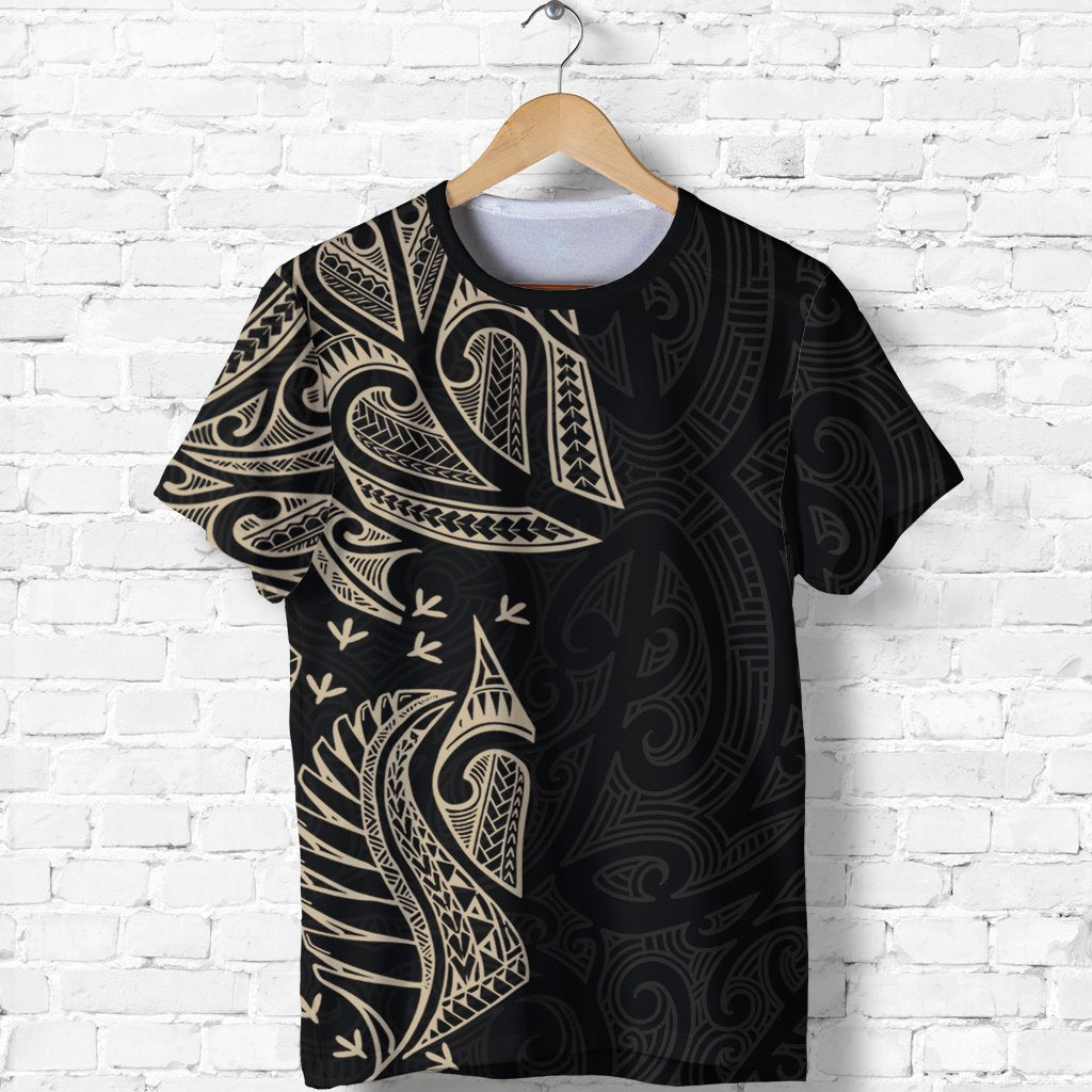 New Zealand Maori T shirt, Ta Moko Tattoo Shirt - Tan - Vibe Hoodie Shop