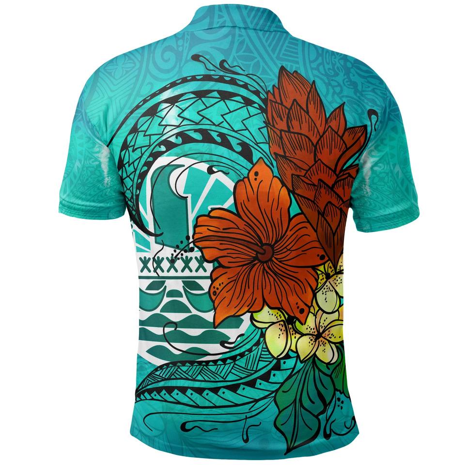 Vibe Hoodie Tahiti Polo Shirt - Tropical Flowers Style - Vibe Hoodie Shop