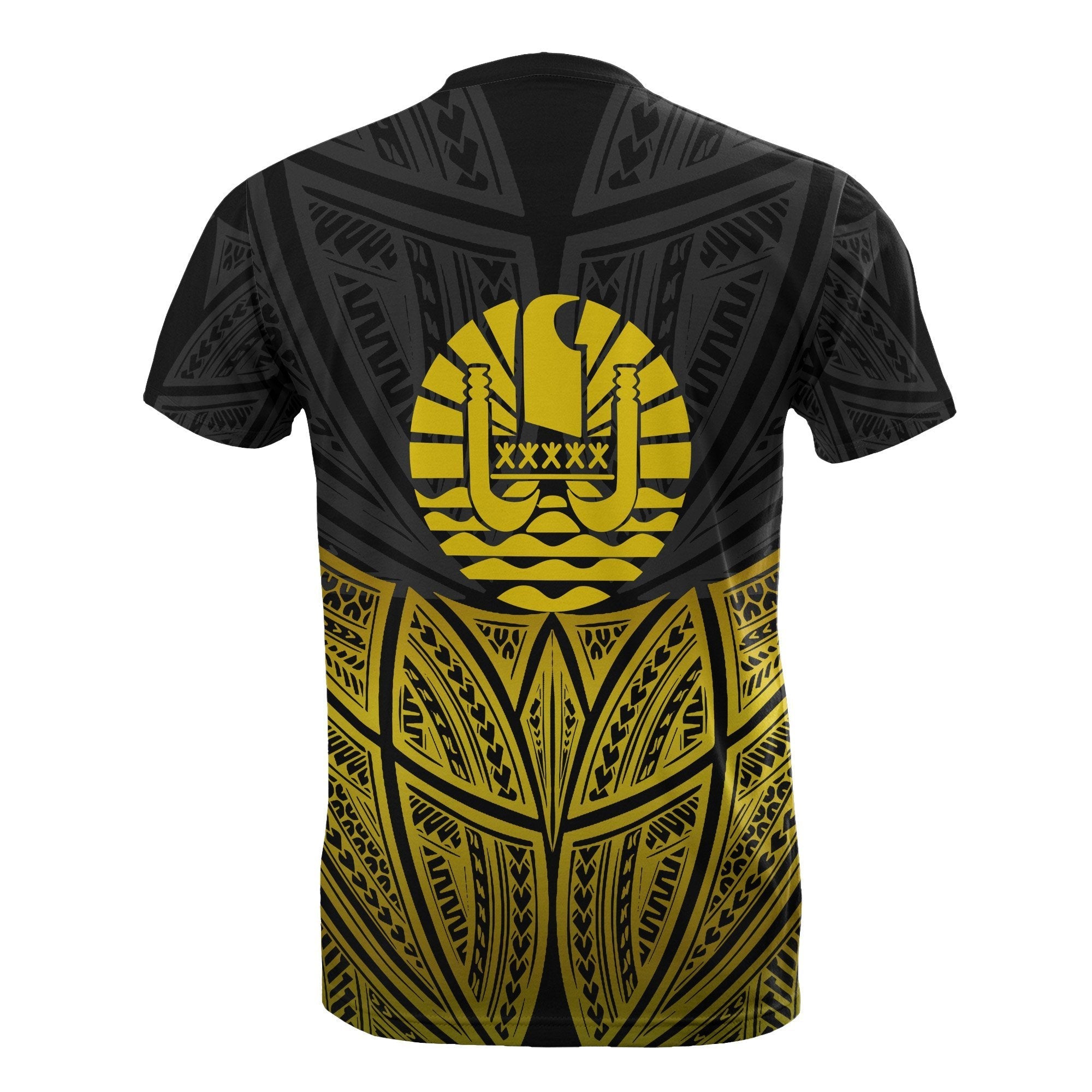 Vibe Hoodie Tahiti Polynesian Custom Personalised T shirt Gold Pride Map And Seal - Vibe Hoodie Shop