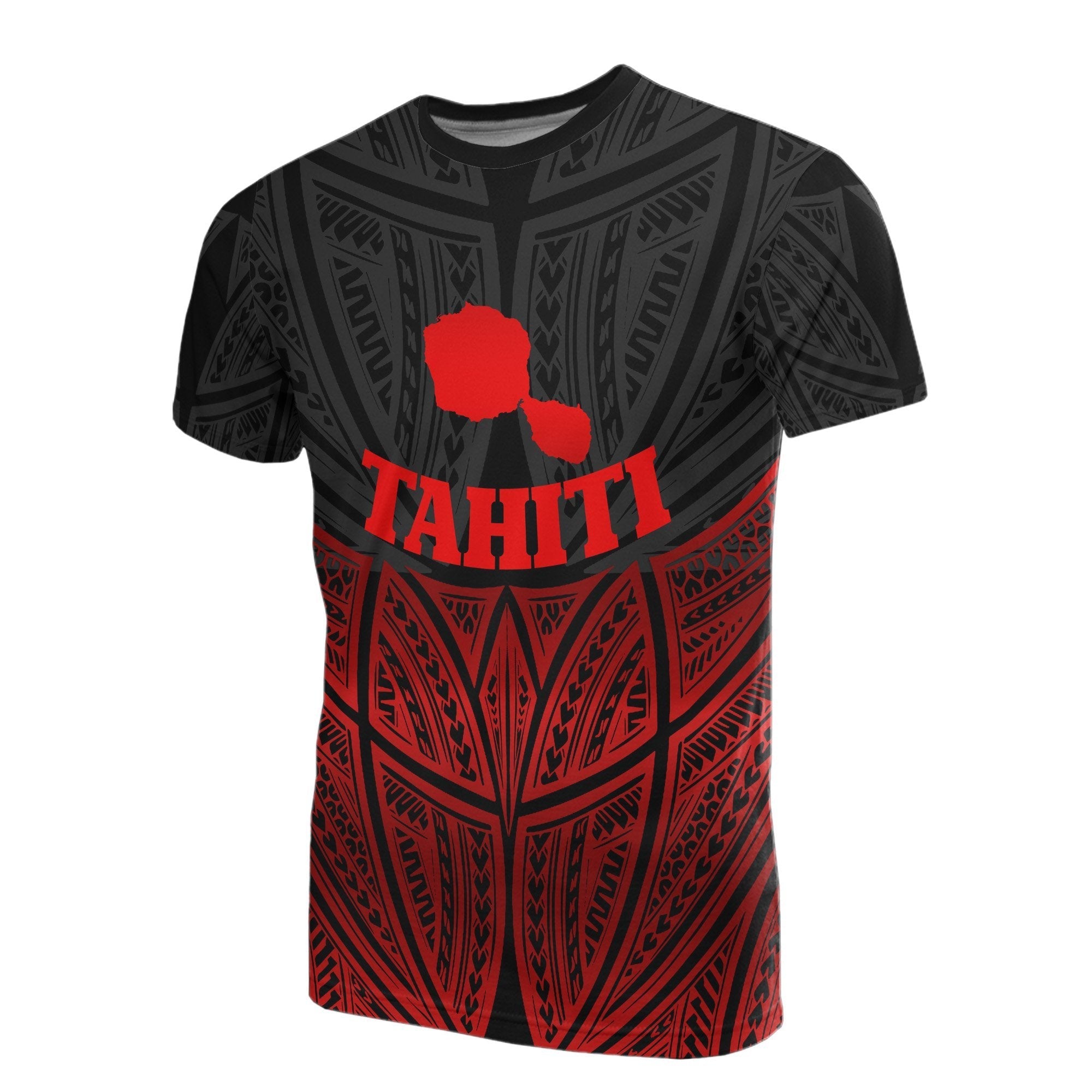 Vibe Hoodie Tahiti Polynesian T shirt Red Black Pride Map And Seal - Vibe Hoodie Shop