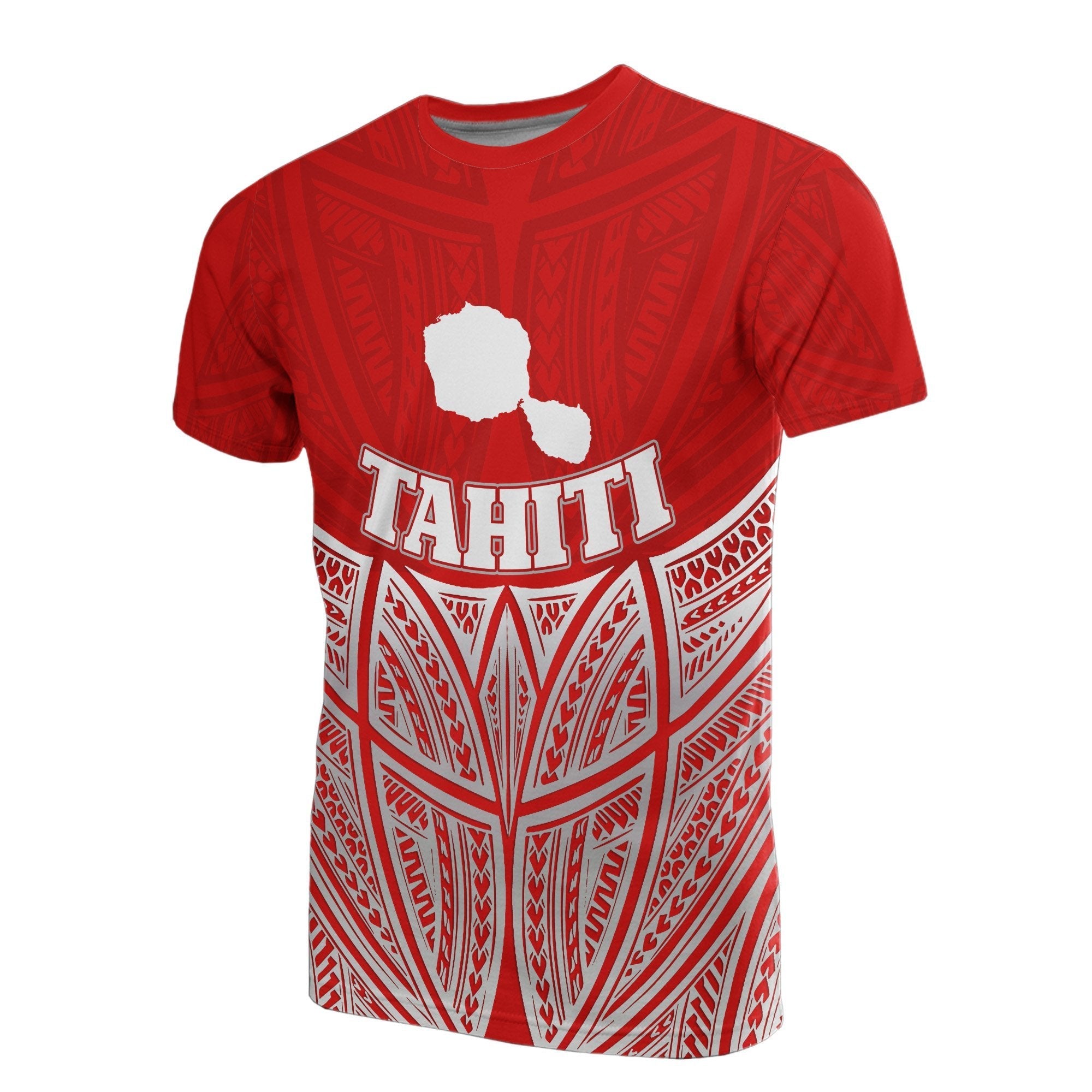 Vibe Hoodie Tahiti Polynesian T shirt Red Pride Map And Seal - Vibe Hoodie Shop