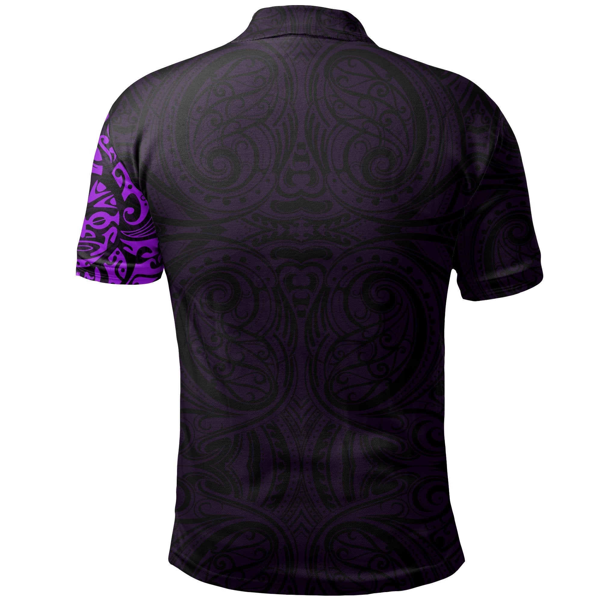 Maori Tangaroa Tattoo New Zealand Polo Shirt - Purple - Vibe Hoodie Shop