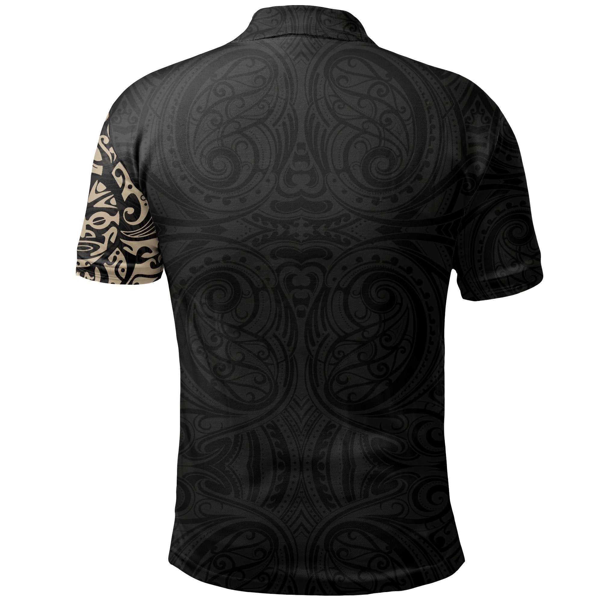 Maori Tangaroa Tattoo New Zealand Polo Shirt - Tan - Vibe Hoodie Shop