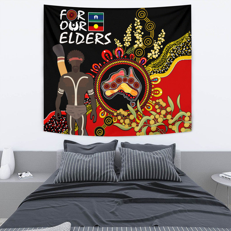 NAIDOC 2023 Indigenous Tapestry Australia Map With Golden Wattle - Vibe Hoodie Shop