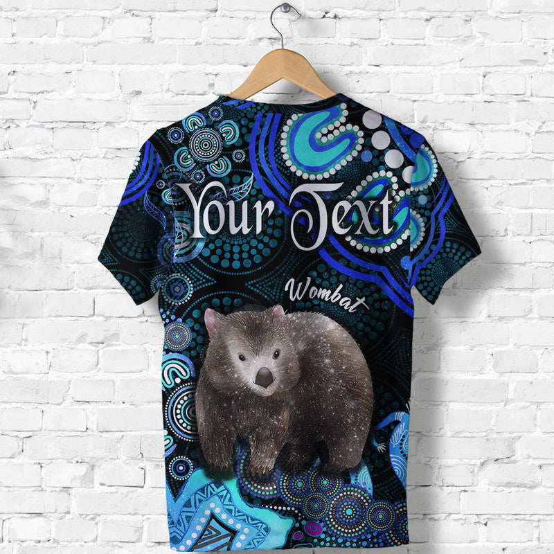 (Custom Personalised) Australian Astrology T Shirt Taurus Wombat Zodiac Aboriginal Vibes - Blue - Vibe Hoodie Shop
