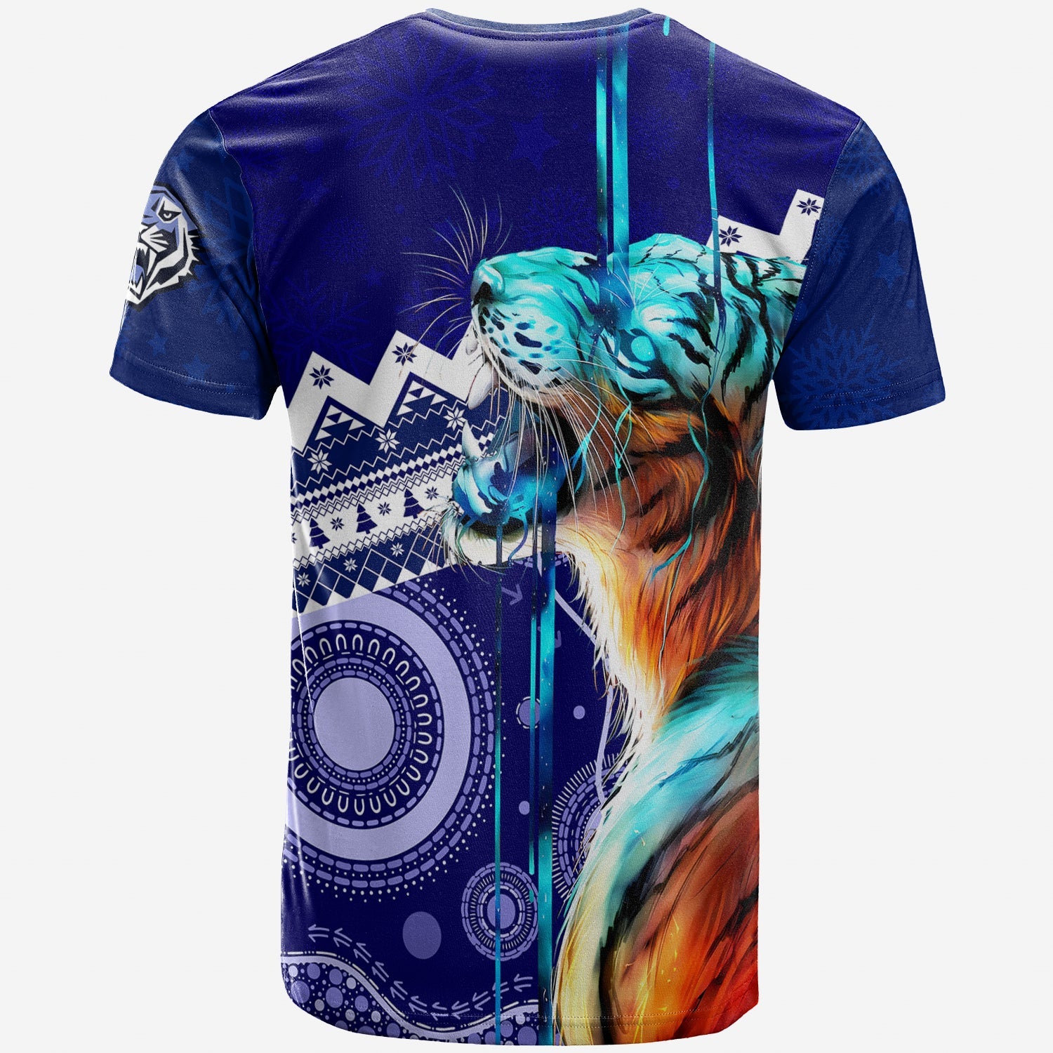 Christmas Graphic Tiger Aboriginal Dot Art T shirt - Vibe Hoodie Shop