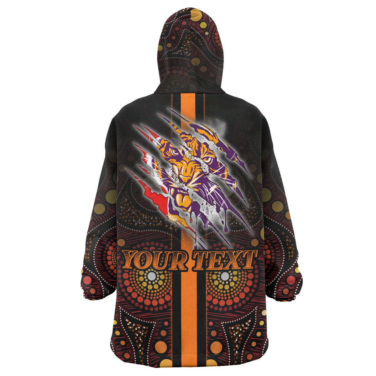Tigers Rugby Snug Hoodie - Custom Tigers Claw Aboriginal Indigenous Sport Style Wearable Blanket Hoodie - Vibe Hoodie Shop