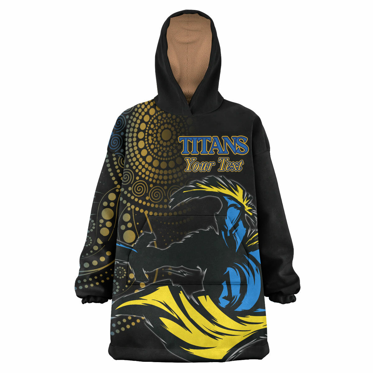 Titans Rugby Snug Hoodie - Custom Titans Aboriginal Style Wearable Blanket Hoodie RLT14 - Vibe Hoodie Shop