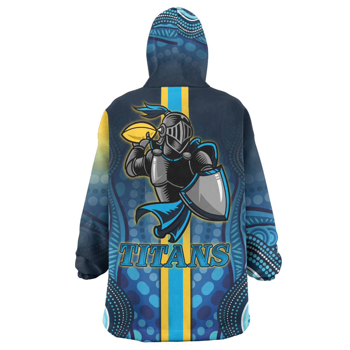 Titans Rugby Snug Hoodie - Custom Titans Rugby Ball Aboriginal Indigenous Sport Style Wearable Blanket Hoodie - Vibe Hoodie Shop