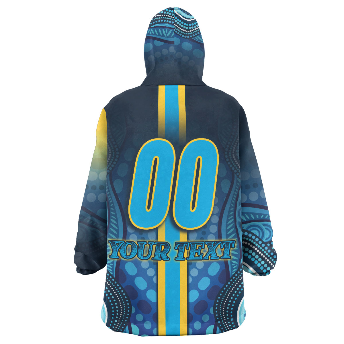 Titans Rugby Snug Hoodie - Custom Titans Rugby Ball Aboriginal Indigenous Sport Style Wearable Blanket Hoodie - Vibe Hoodie Shop