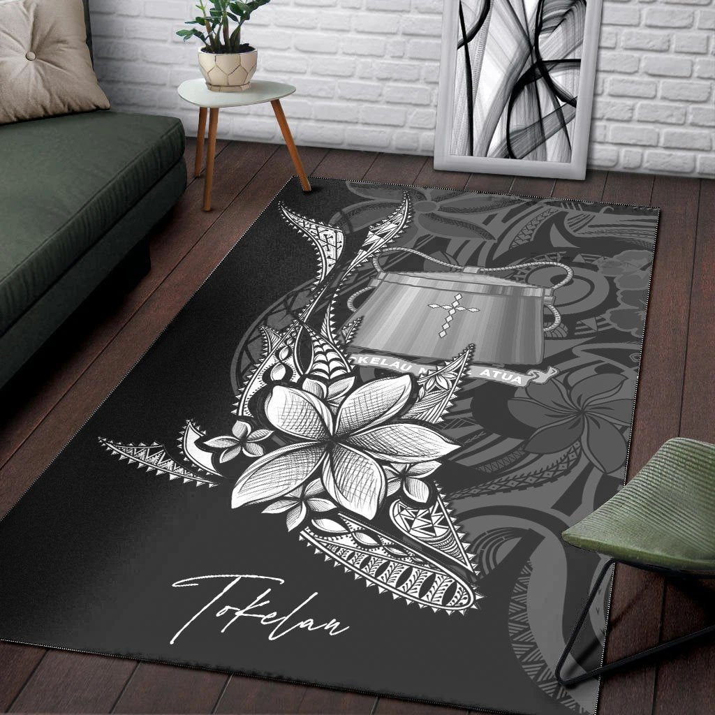 Tokelau Area Rug - Fish With Plumeria Flowers Style - Vibe Hoodie Shop