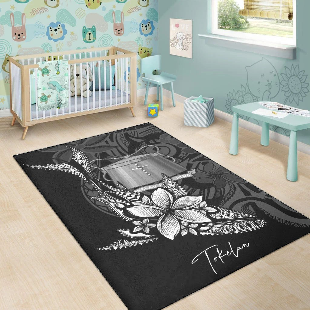 Tokelau Area Rug - Fish With Plumeria Flowers Style - Vibe Hoodie Shop