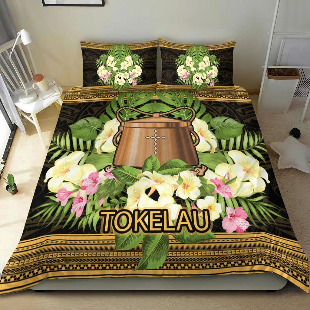 Tokelau Bedding Set - Polynesian Gold Patterns Collection - Vibe Hoodie Shop