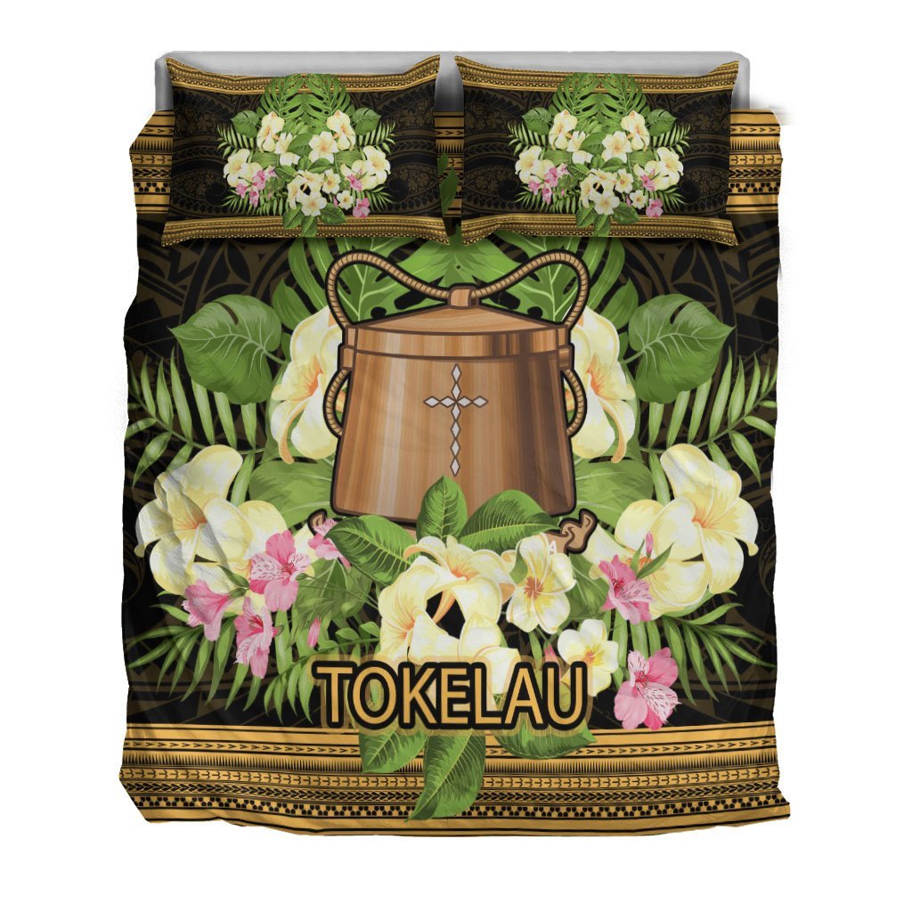 Tokelau Bedding Set - Polynesian Gold Patterns Collection - Vibe Hoodie Shop