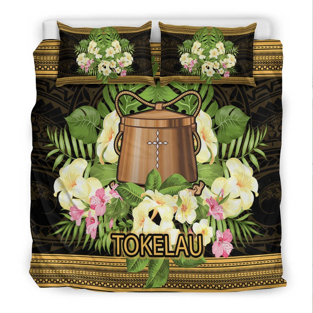 Tokelau Bedding Set - Polynesian Gold Patterns Collection - Vibe Hoodie Shop